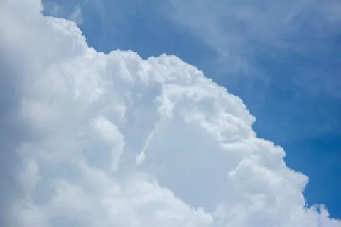 Fluffy white clouds high in the sky Stock Photos