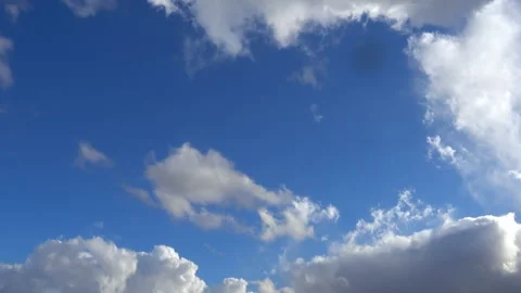 Fluffy White Clouds Moving in Blue Sky Stock Footage 170271251