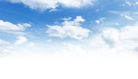 Fluffy white clouds in sky Stock Photos