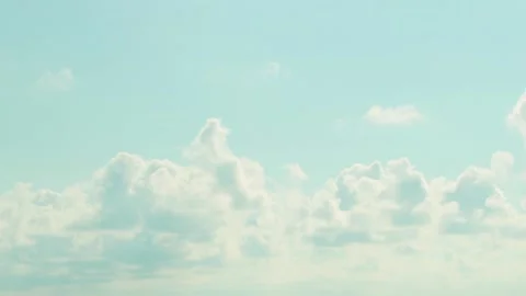 Fluffy White Clouds Soaring Transforming in Sunny Light Blue Sky Timelapse. Firm Stock Footage 317620416
