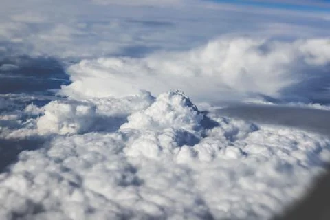 Fluffy white clouds view from plane Stock-Fotos