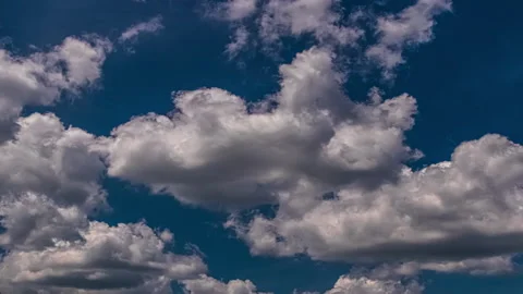 Fluffy White Cumulus Clouds -Time Lapse Stock Footage 133752540