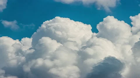 Fluffy White Cumulus Clouds - Time-Lapse Stock Footage 141350035