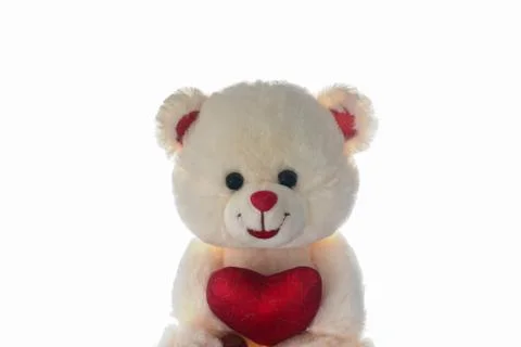 Fluffy white teddy bear Foto stock