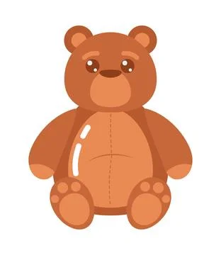 Fluffy winter teddy bear sitting in nature Stock Illustration