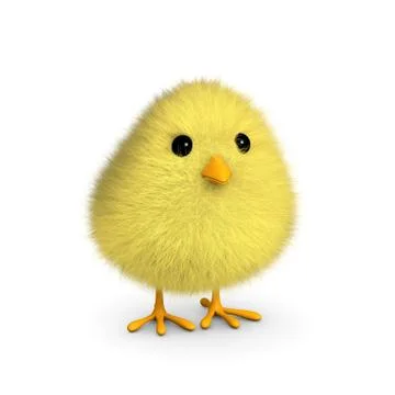 Fluffy yellow chick Stock Illustration