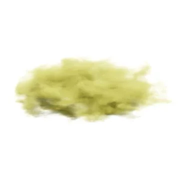 Fluffy Yellow Cloud. 3D Render. Isolated On White Background. Illustrazione stock