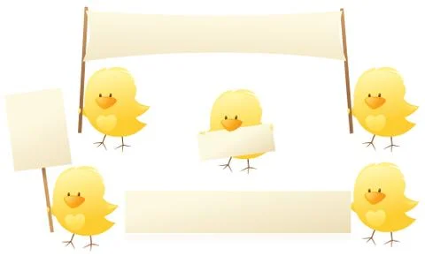 Fluffy yellow messages Stock Illustration