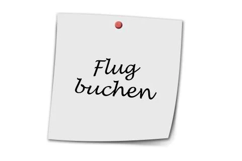 Flug buchen written on a memo Stock Illustration