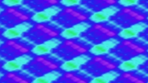 Fluid abstract aqua blue and neon green geometric pattern backdrop Stock Footage 336882983