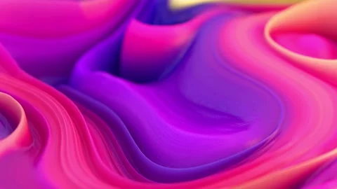 Fluid Abstract Art in Vibrant Gradient Colors of Purple, Pink, and Yellow w.. Stock Footage 341781447