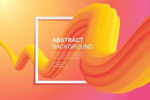 Fluid abstract curve design on gradient background. Liquid shape for cover, p 스톡 일러스트