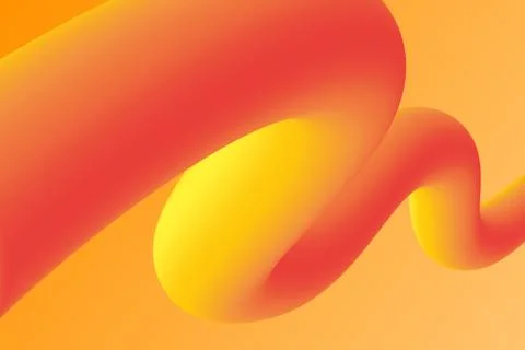 Fluid abstract curve gradient design on orange background. Liquid shape for c Stock Illustration