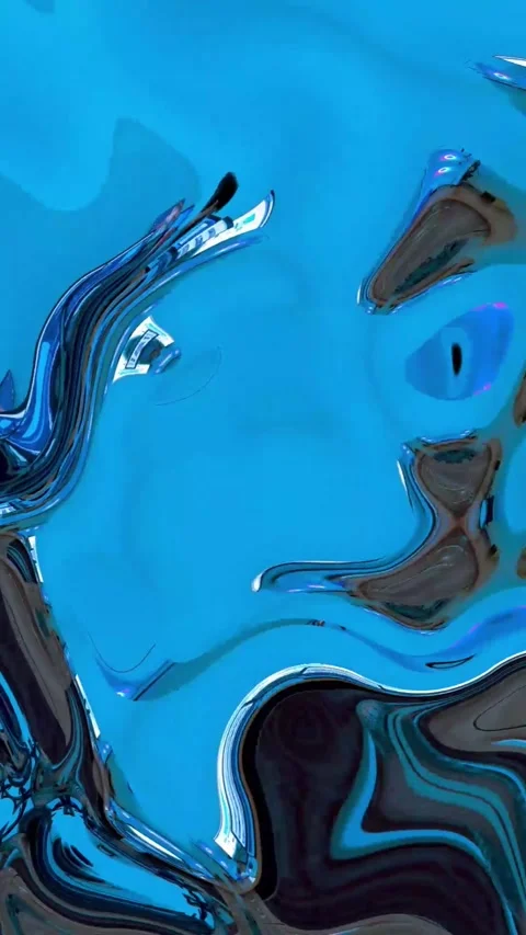 Fluid abstract glossy liquid waves flowing in smooth motion, ideal for futu.. Stock Footage 308821075
