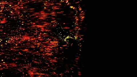 Fluid abstract. Glowing particles, confetti. Shimmering lights. Video stock 112234247