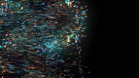 Fluid abstract. Glowing particles, confetti. Shimmering lights. Stock Footage 112234275