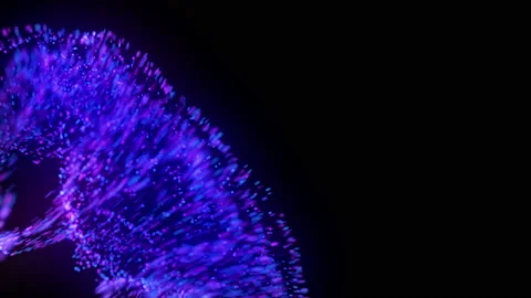 Fluid abstract. Glowing particles, confetti. Shimmering lights. Video stock 112234299
