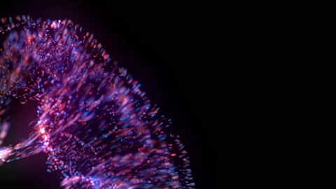 Fluid abstract. Glowing particles, confetti. Shimmering lights Stock Footage 112234309