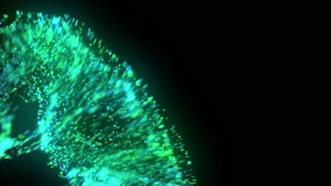 Fluid abstract. Glowing particles, confetti. Shimmering lights. Stock Footage 112234314
