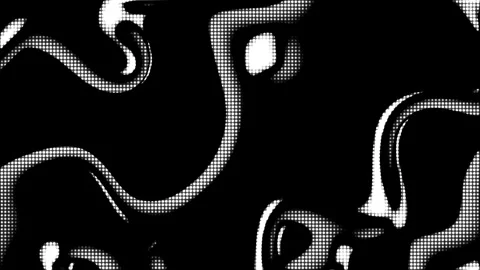 Fluid Abstract Halftone Design in Black and White for Modern Art Stock Footage 296263372