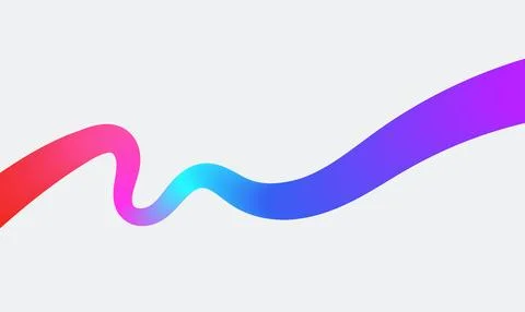 Fluid abstract line. Colorful gradient wave shape for abstract background. Illustrazione stock
