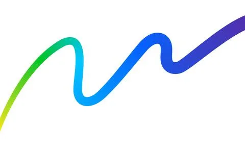 Fluid abstract line. Colorful gradient wave shape for abstract background. Illustrazione stock