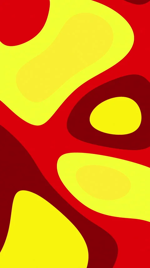 Fluid Abstract Motion Background Yellow Red Organic Shapes Flowing Seamless Video stock 342832365