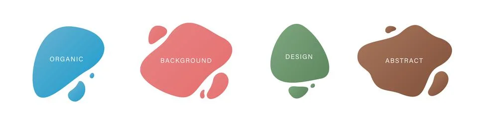 Fluid abstract shape element vector background set with liquid gradient flat Ilustración de archivo