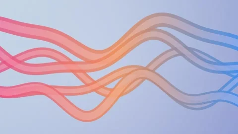 Fluid Abstract Shapes Transitioning Through Warm and Cool Tones Video stock 327339010