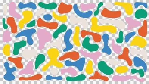 Fluid and liquid blobs with abstract geometric shapes on a transparent backgr Stockillustratie
