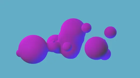 Fluid animation background fluid sphere shapes purple and pink abstract 3D pop Stock Footage 152439695