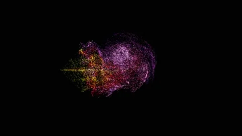 Fluid animation. Slow-motion of collision isolated on black background animation Stock Footage 219216105