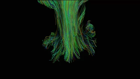 Fluid animation. Slow-motion of collision isolated on black background animation Video stock 219216113