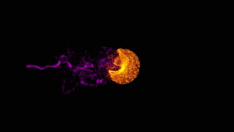 Fluid animation. Slow-motion of collision isolated on black background animation Stock Footage 219216128