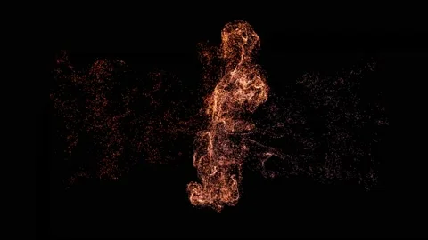 Fluid animation. Slow-motion of collision isolated on black background animation Video stock 219216165