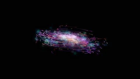 Fluid animation. Slow-motion of collision isolated on black background animation Stockbeeldmateriaal 219216174