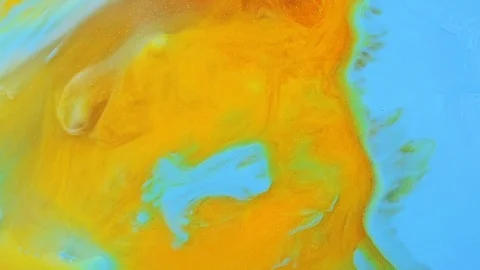 Fluid art acrylic texture. Abstract drawing with liquid waves. Modern artwork Stock-Footage 125694502