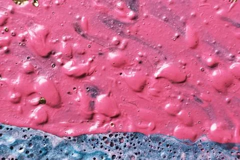 Fluid Art. Bubble paint abstraction. Tactile bumpy pink paint background o... Stock Photos