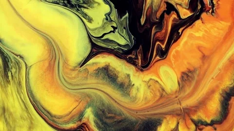 Fluid art drawing video, abstract acrylic texture with colorful waves. Liquid Stock Footage 145496347