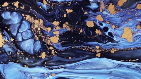 Fluid art drawing video, trendy acryl texture with flowing effect. Liquid paint Stock Footage 139802471