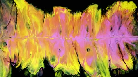 Fluid art pink yellow texture. Liquid acrylic flows Stock Footage 167218549