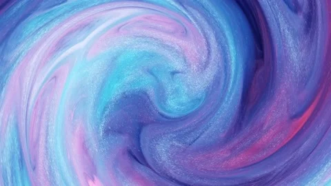 Fluid art, red and deep blue violet ink in the background of water on a white Stock Footage 143454008