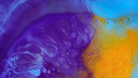 Fluid art slow motion. Abstract acrylic texture artwork. Fluid painting effect Stock Footage 124207308