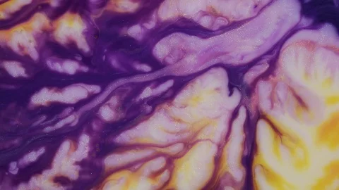 Fluid art slow motion. Abstract acrylic texture artwork. Fluid painting effect Stock Footage 125694306