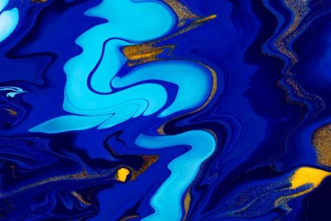 Fluid art texture. Abstract backdrop with iridescent paint effect. Liquid Ilustração Stock