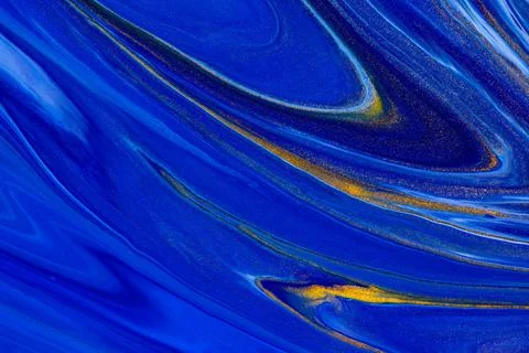 Fluid art texture. Abstract backdrop with iridescent paint effect. Liquid Ilustração Stock