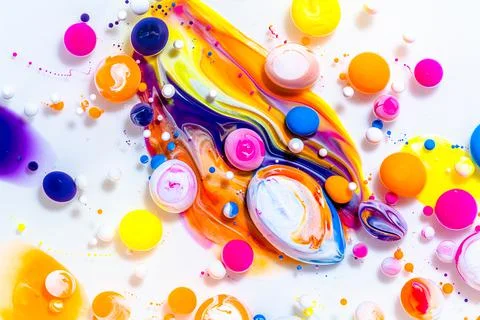 Fluid art texture. Abstract background with iridescent paint effect. Liquid Stock Photos