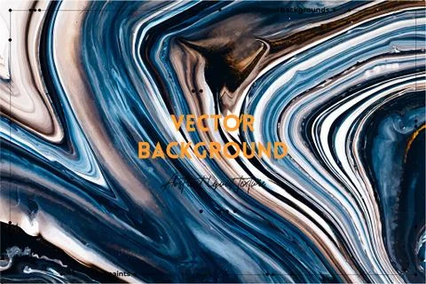 Fluid art texture. Backdrop with abstract mixing paint effect. Liquid acrylic Ilustração Stock