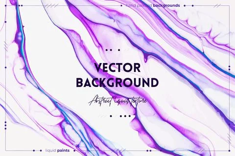 Fluid art texture. Backdrop with abstract iridescent paint effect. Liquid Ilustração Stock