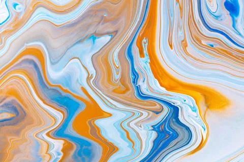 Fluid art texture. Backdrop with abstract mixing paint effect. Liquid acrylic Ilustração Stock